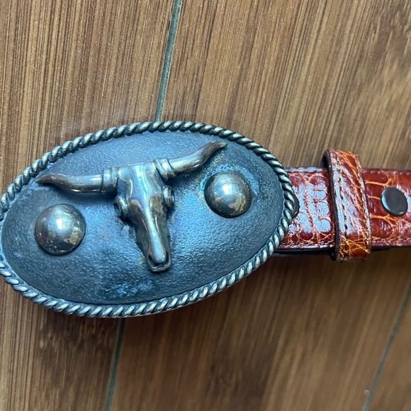 Barry Kieselstein-Cord Alligator Belt with Silver Buckle - Picture 3 of 11